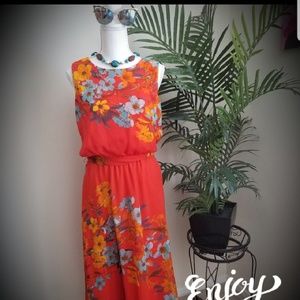 Orange floral dress